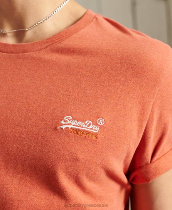 t-shirt από οργανικό βαμβάκι vintage κεντημένο άνδρες είδη ένδυσης πορτοκάλι Superdry L02L4913