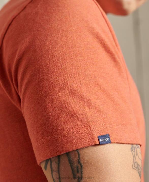 t-shirt από οργανικό βαμβάκι vintage κεντημένο άνδρες είδη ένδυσης πορτοκάλι Superdry L02L4913