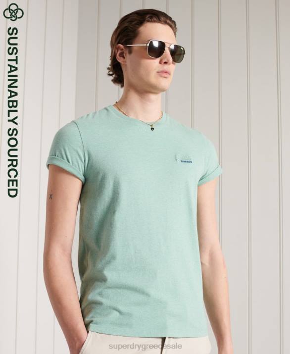t-shirt από οργανικό βαμβάκι vintage κεντημένο άνδρες είδη ένδυσης τουρκουάζ Superdry L02L4959