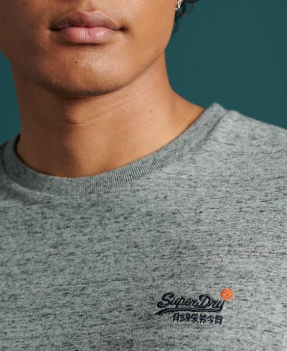 t-shirt από οργανικό βαμβάκι vintage κέντημα άνδρες είδη ένδυσης γκρί Superdry L02L6477