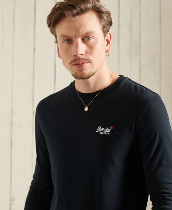 t-shirt από οργανικό βαμβάκι vintage κέντημα άνδρες είδη ένδυσης ΠΟΛΕΜΙΚΟ ΝΑΥΤΙΚΟ Superdry L02L6500