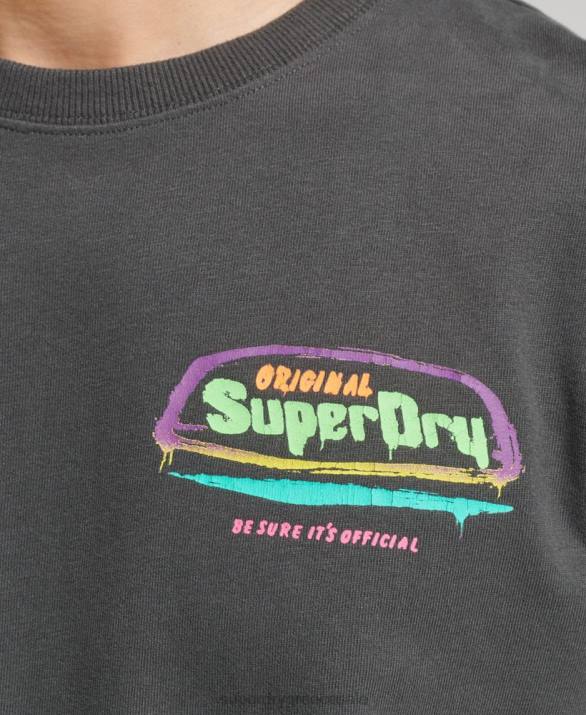 vintage Cali t-shirt άνδρες είδη ένδυσης σκούρο γκρι Superdry L02L4823