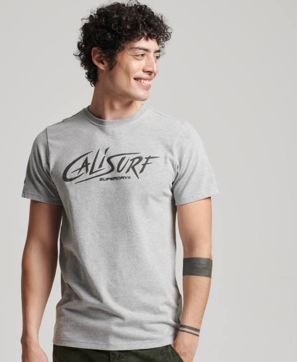 vintage Cali t-shirt άνδρες είδη ένδυσης γκρί Superdry L02L4909