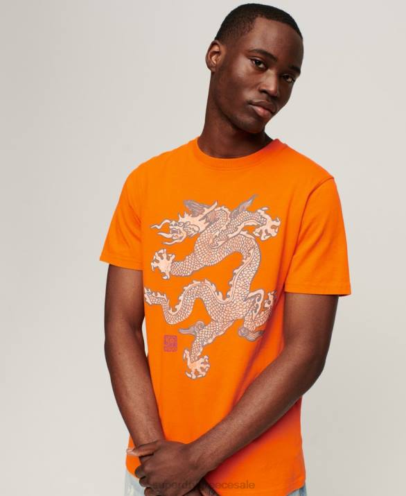 vintage μπλουζάκι άνδρες είδη ένδυσης πορτοκάλι Superdry x Komodo L02L49