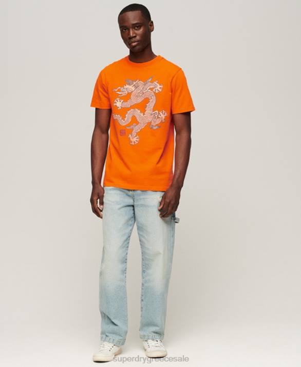 vintage μπλουζάκι άνδρες είδη ένδυσης πορτοκάλι Superdry x Komodo L02L49