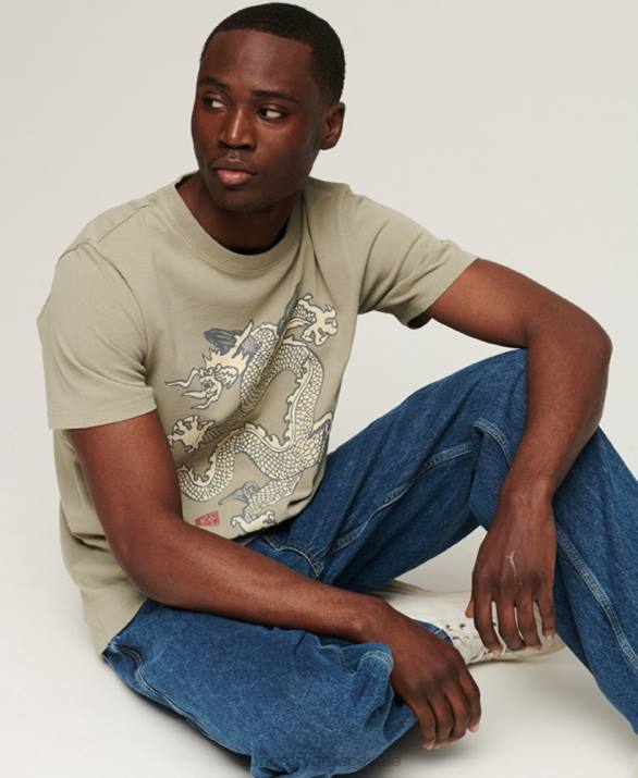vintage μπλουζάκι άνδρες είδη ένδυσης χακί Superdry x Komodo L02L66