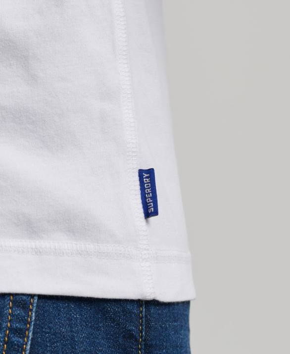 vintage λογότυπο από οργανικό βαμβάκι, κεντημένο henley top άνδρες είδη ένδυσης άσπρο Superdry L02L1460