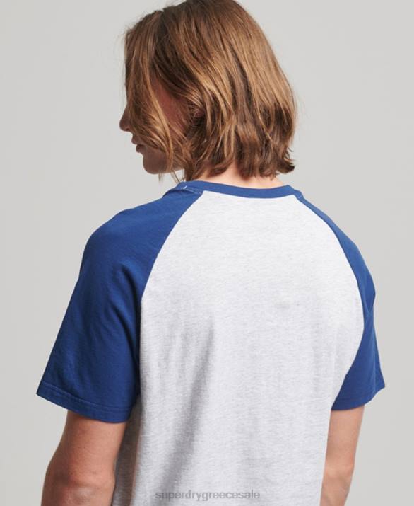 vintage μπλουζάκι home run raglan άνδρες είδη ένδυσης ανοιχτό γκρι Superdry L02L19