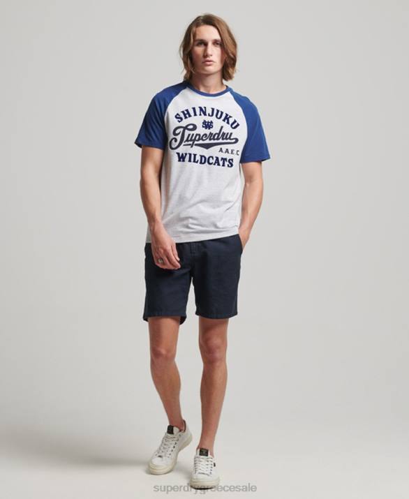 vintage μπλουζάκι home run raglan άνδρες είδη ένδυσης ανοιχτό γκρι Superdry L02L19