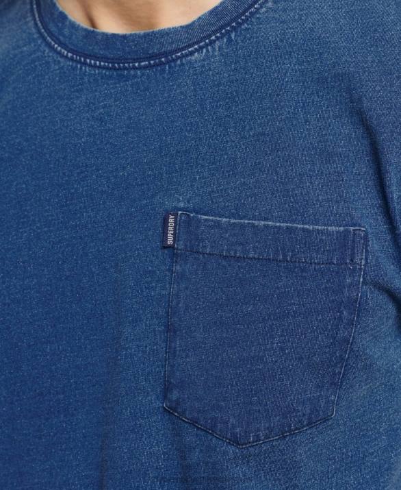 vintage indigo μπλουζάκι από οργανικό βαμβάκι άνδρες είδη ένδυσης μπλε Superdry L02L4847