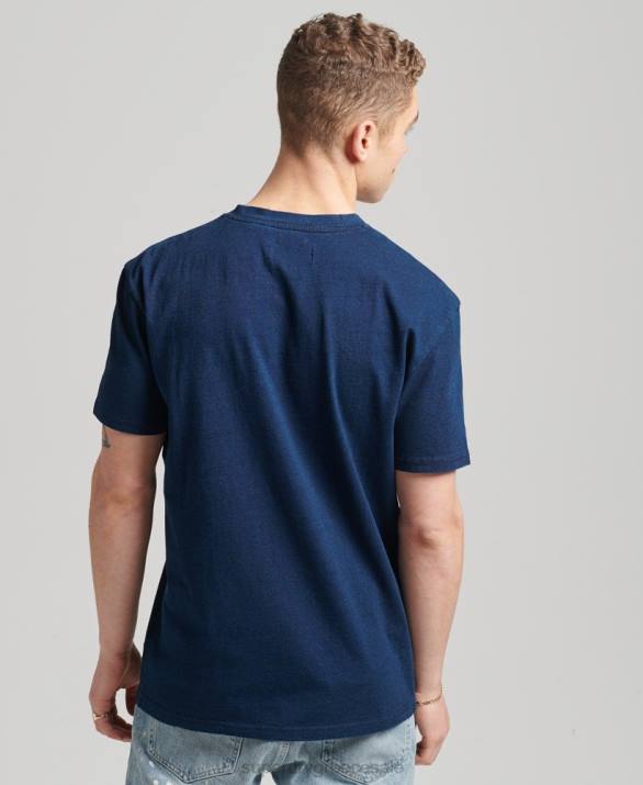vintage indigo μπλουζάκι από οργανικό βαμβάκι άνδρες είδη ένδυσης σκούρο μπλε Superdry L02L4892
