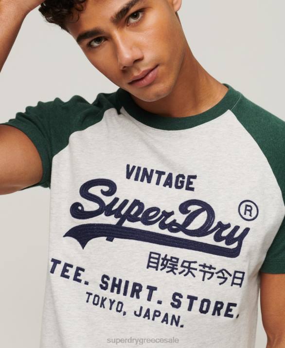 vintage λογότυπο κατάστημα raglan t-shirt άνδρες είδη ένδυσης πράσινος Superdry L02L51