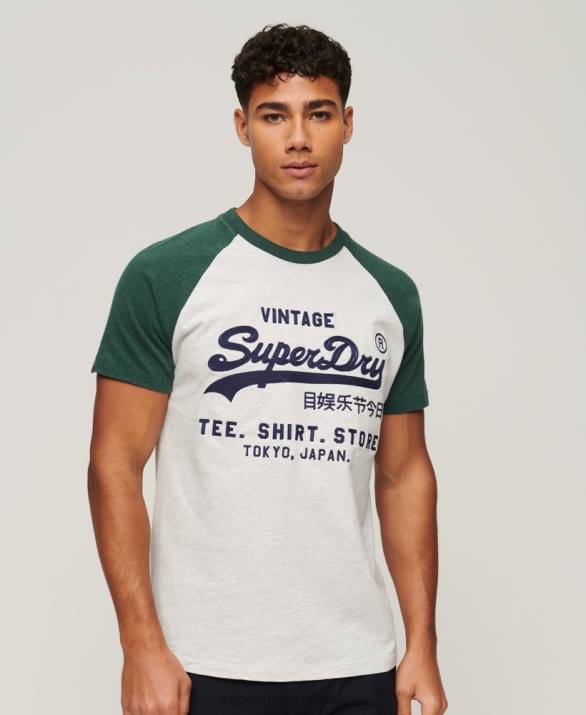 vintage λογότυπο κατάστημα raglan t-shirt άνδρες είδη ένδυσης πράσινος Superdry L02L51