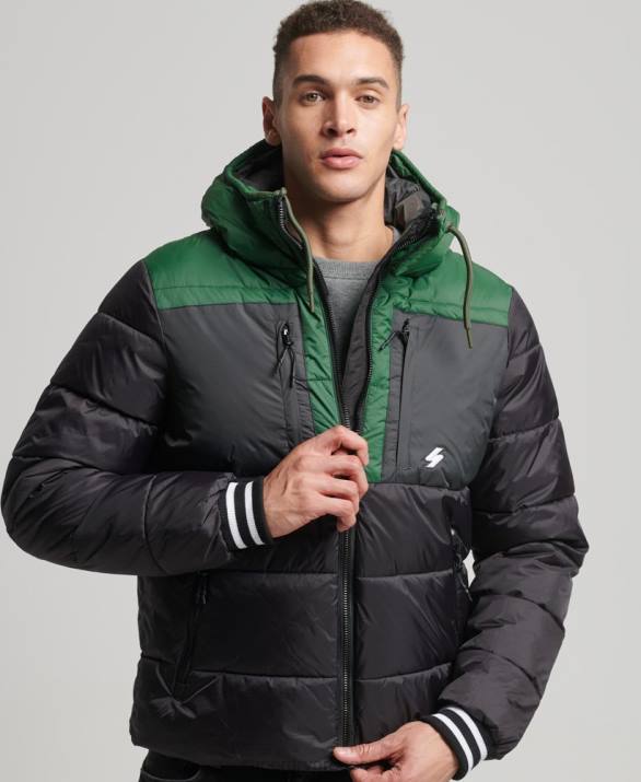 αθλητικό puffer color block jacket άνδρες είδη ένδυσης μαύρος Superdry L02L4597