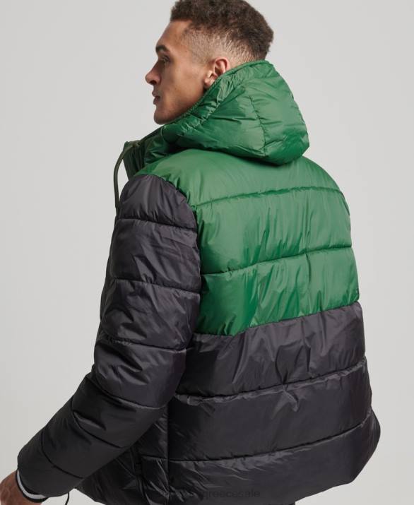 αθλητικό puffer color block jacket άνδρες είδη ένδυσης μαύρος Superdry L02L4597