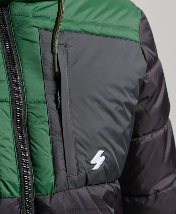 αθλητικό puffer color block jacket άνδρες είδη ένδυσης μαύρος Superdry L02L4597