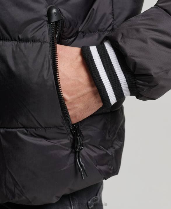 αθλητικό puffer color block jacket άνδρες είδη ένδυσης μαύρος Superdry L02L4597