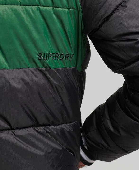 αθλητικό puffer color block jacket άνδρες είδη ένδυσης μαύρος Superdry L02L4597