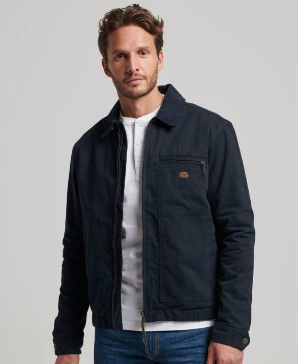 vintage ράντσο τζάκετ Harrington άνδρες είδη ένδυσης ΠΟΛΕΜΙΚΟ ΝΑΥΤΙΚΟ Superdry L02L1030