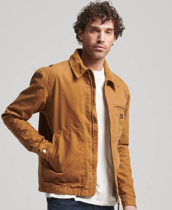 vintage ράντσο τζάκετ Harrington άνδρες είδη ένδυσης καφέ Superdry L02L918