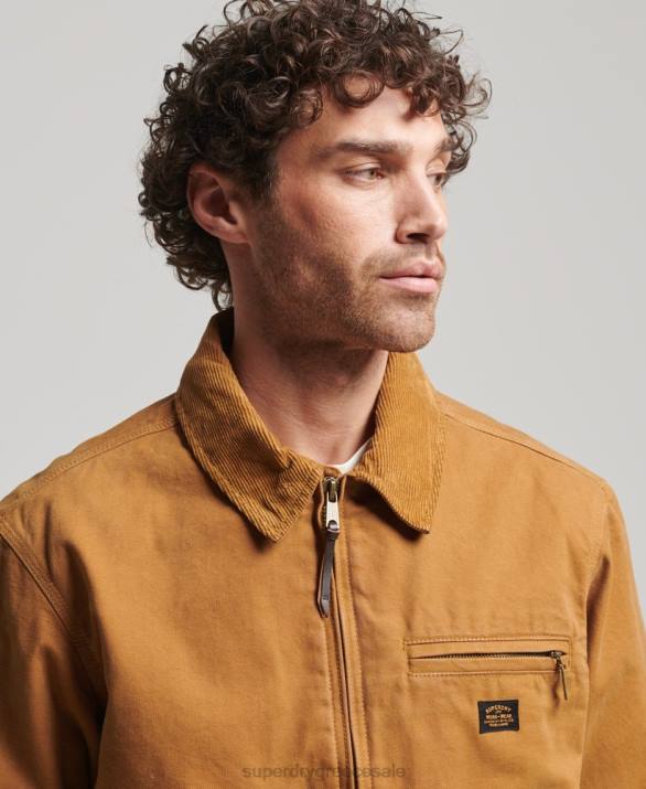 vintage ράντσο τζάκετ Harrington άνδρες είδη ένδυσης καφέ Superdry L02L918