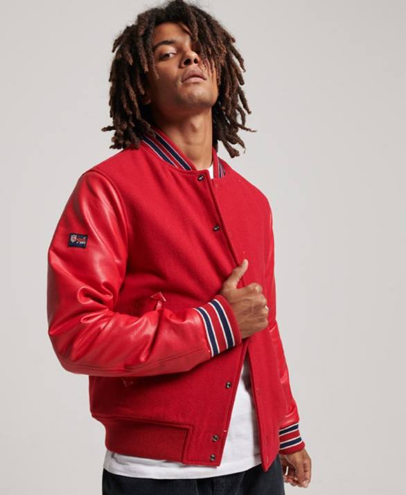 vintage κολεγιακό πανεπιστήμιο bomber jacket άνδρες είδη ένδυσης το κόκκινο Superdry L02L1013