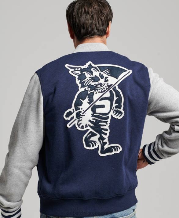vintage κολλεγιακό bomber jacket άνδρες είδη ένδυσης ΠΟΛΕΜΙΚΟ ΝΑΥΤΙΚΟ Superdry L02L604