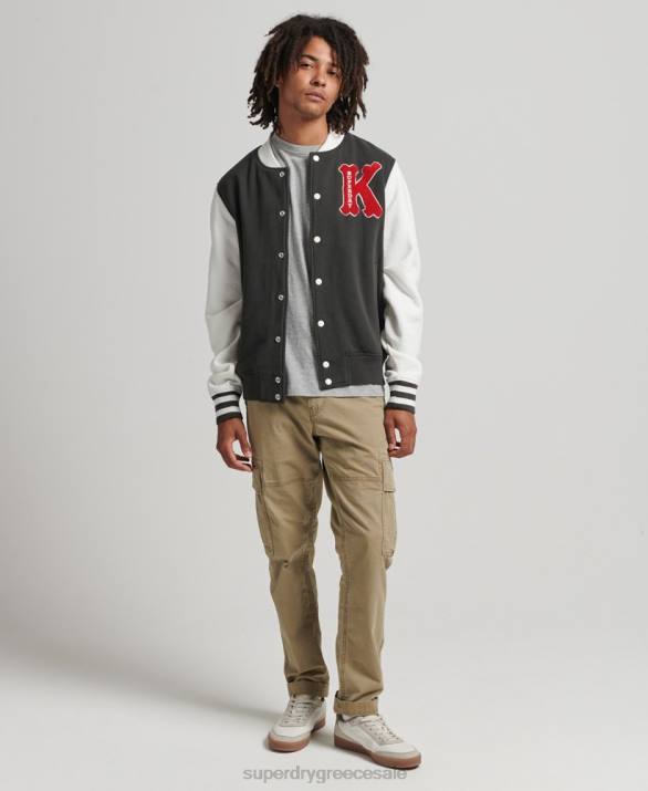 vintage κολλεγιακό bomber jacket άνδρες είδη ένδυσης μαύρος Superdry L02L796