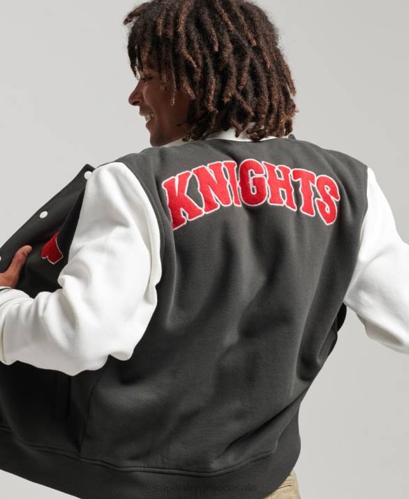 vintage κολλεγιακό bomber jacket άνδρες είδη ένδυσης μαύρος Superdry L02L796