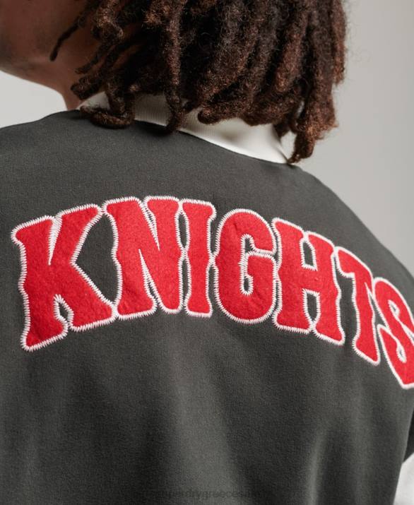 vintage κολλεγιακό bomber jacket άνδρες είδη ένδυσης μαύρος Superdry L02L796