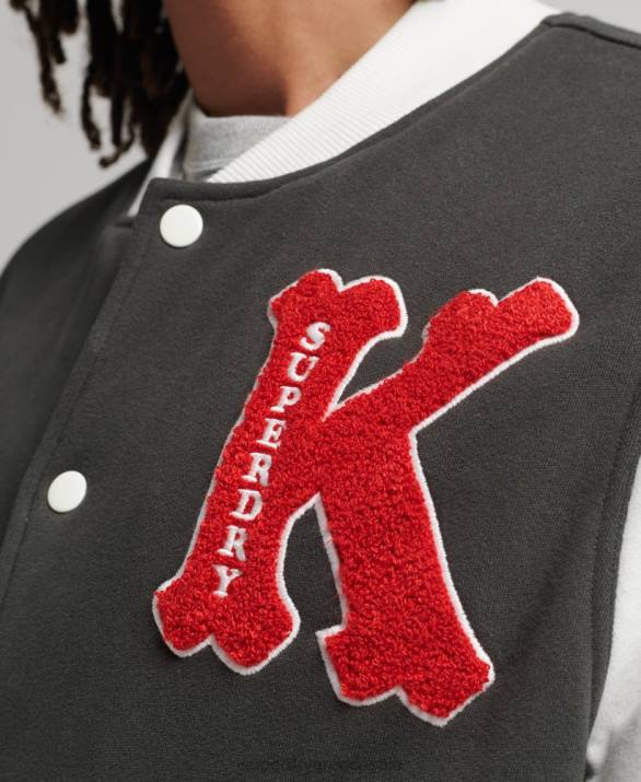vintage κολλεγιακό bomber jacket άνδρες είδη ένδυσης μαύρος Superdry L02L796