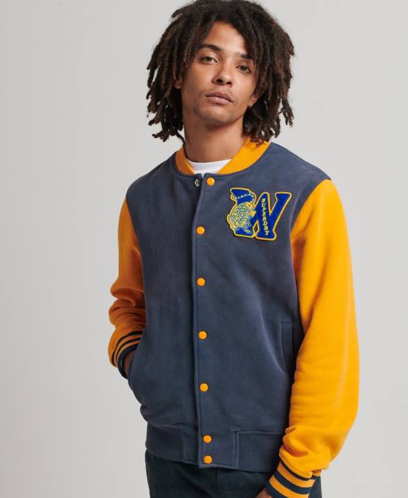 vintage κολλεγιακό bomber jacket άνδρες είδη ένδυσης ΠΟΛΕΜΙΚΟ ΝΑΥΤΙΚΟ Superdry L02L806
