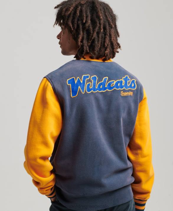 vintage κολλεγιακό bomber jacket άνδρες είδη ένδυσης ΠΟΛΕΜΙΚΟ ΝΑΥΤΙΚΟ Superdry L02L806
