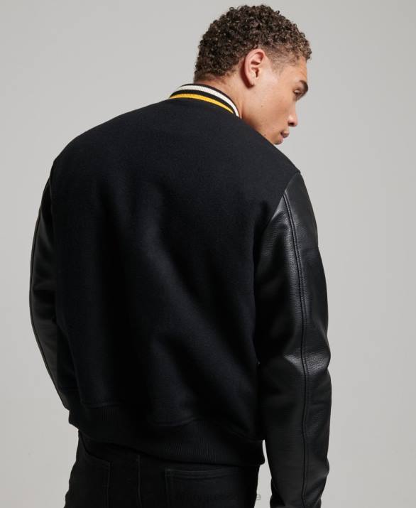 vintage κολεγιακό πανεπιστήμιο bomber jacket άνδρες είδη ένδυσης σκούρο γκρι Superdry L02L927