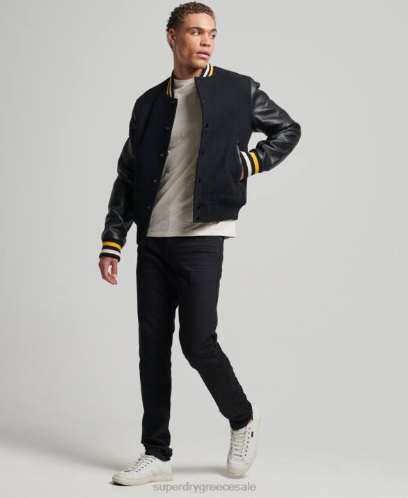vintage κολεγιακό πανεπιστήμιο bomber jacket άνδρες είδη ένδυσης σκούρο γκρι Superdry L02L927