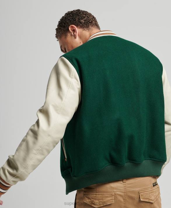 vintage κολεγιακό πανεπιστήμιο bomber jacket άνδρες είδη ένδυσης πράσινος Superdry L02L951