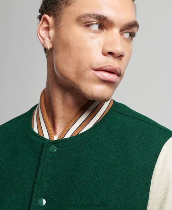 vintage κολεγιακό πανεπιστήμιο bomber jacket άνδρες είδη ένδυσης πράσινος Superdry L02L951