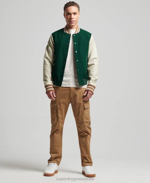 vintage κολεγιακό πανεπιστήμιο bomber jacket άνδρες είδη ένδυσης πράσινος Superdry L02L951