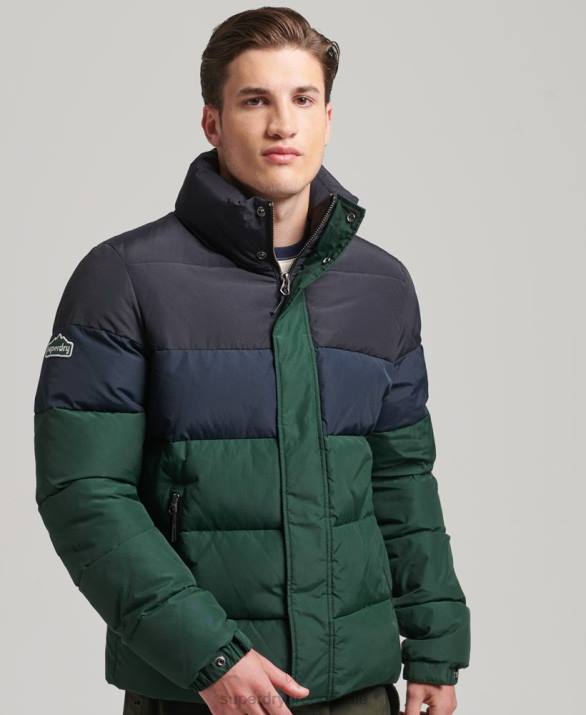 vintage ρετρό cb puffer άνδρες είδη ένδυσης πράσινος Superdry L02L4471