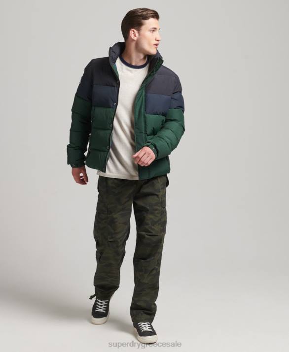 vintage ρετρό cb puffer άνδρες είδη ένδυσης πράσινος Superdry L02L4471