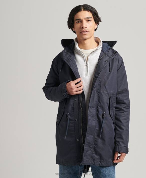 vintage στρατιωτικό fishatil parka jacket άνδρες είδη ένδυσης μπλε Superdry L02L4715
