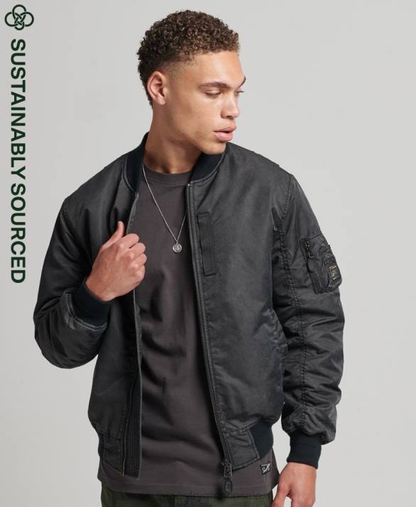vintage ma1 bomber jacket άνδρες είδη ένδυσης σκούρο γκρι Superdry L02L4647
