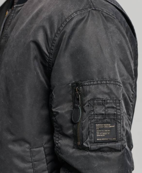 vintage ma1 bomber jacket άνδρες είδη ένδυσης σκούρο γκρι Superdry L02L4647