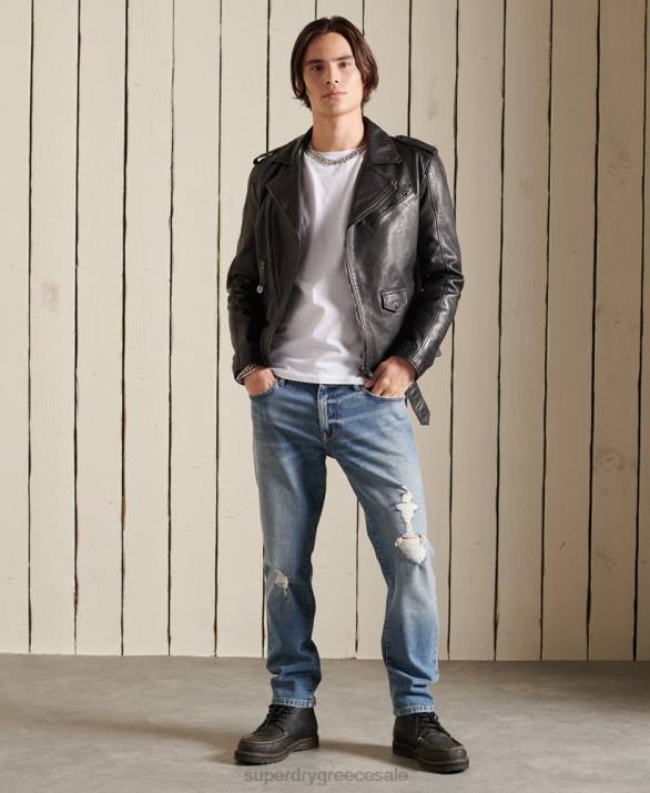 vintage δερμάτινο moto biker jacket άνδρες είδη ένδυσης μαύρος Superdry L02L4784
