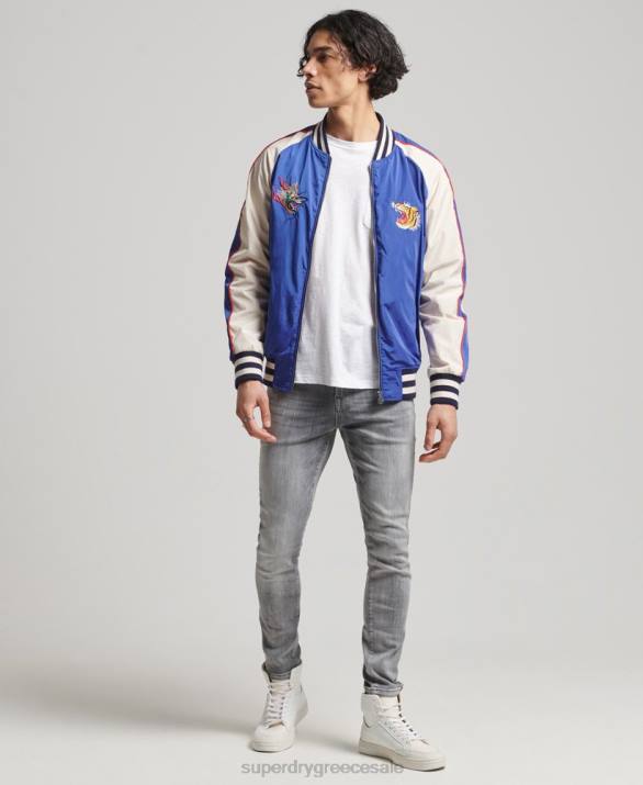 vintage σακάκι sukajan άνδρες είδη ένδυσης μπλε Superdry L02L1174