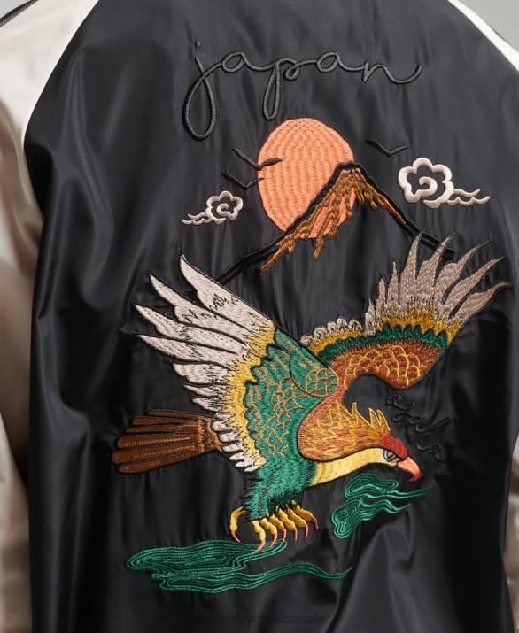 vintage σακάκι sukajan άνδρες είδη ένδυσης μαύρος Superdry L02L4599