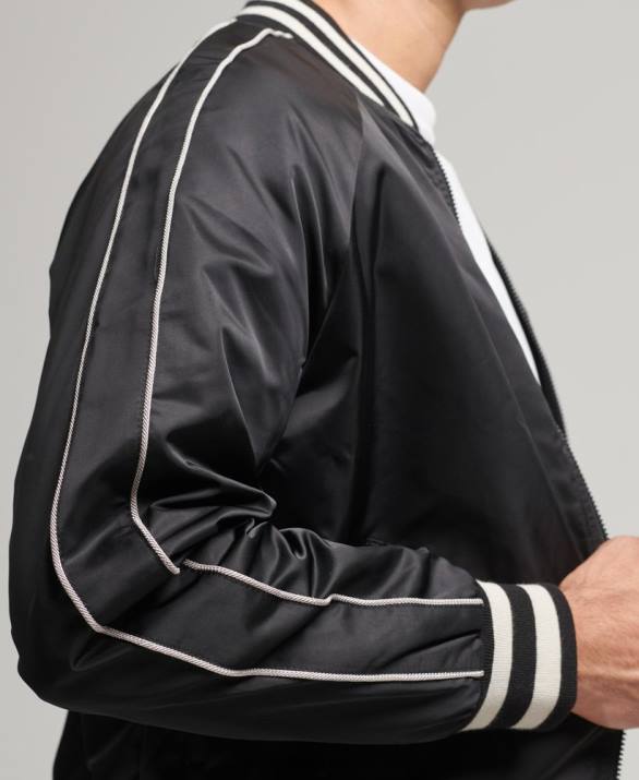 vintage τζάκετ sukajan bomber άνδρες είδη ένδυσης σκούρο γκρι Superdry L02L4459