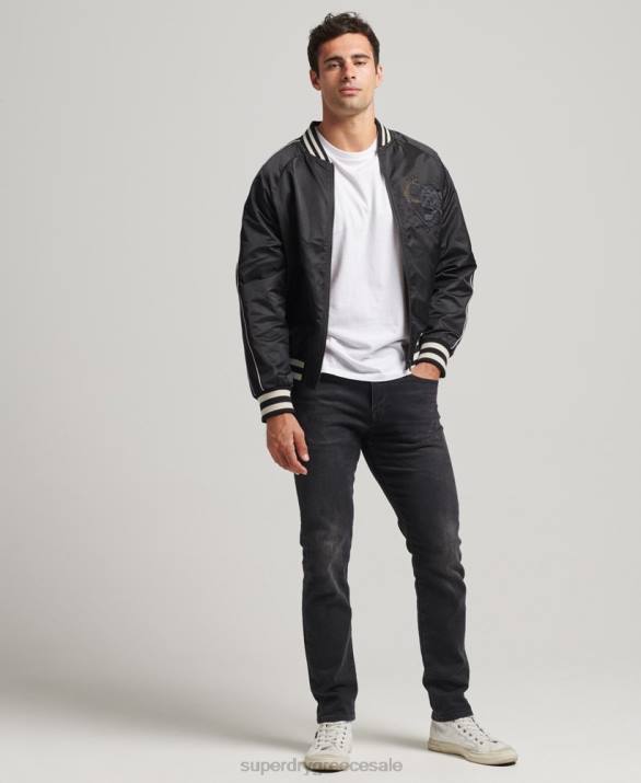 vintage τζάκετ sukajan bomber άνδρες είδη ένδυσης σκούρο γκρι Superdry L02L4459