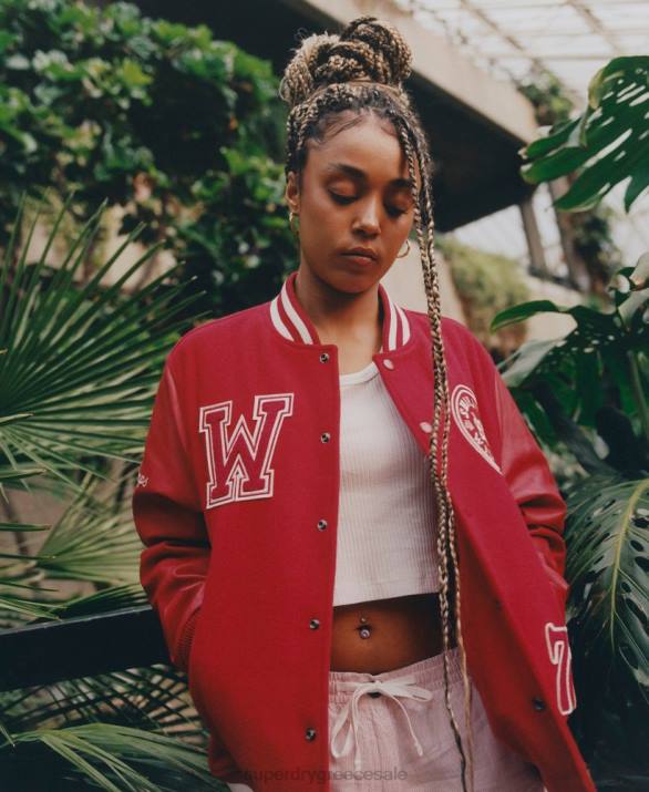 vintage varsity patch jacket άνδρες είδη ένδυσης το κόκκινο Superdry L02L4582