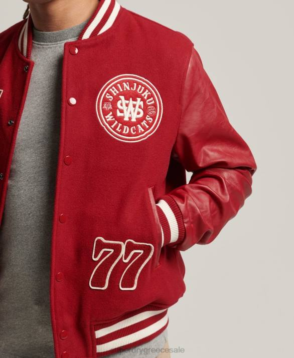 vintage varsity patch jacket άνδρες είδη ένδυσης το κόκκινο Superdry L02L4582